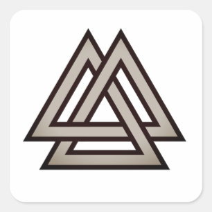 Valknut symbol variant square sticker