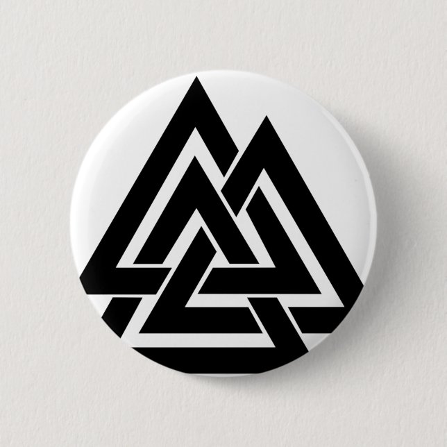 Valknut Viking Norse Nordic Protection Symbol Odin Button (Front)