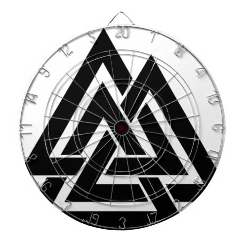 Valknut Viking Norse Nordic Protection Symbol Odin Dartboard With Darts