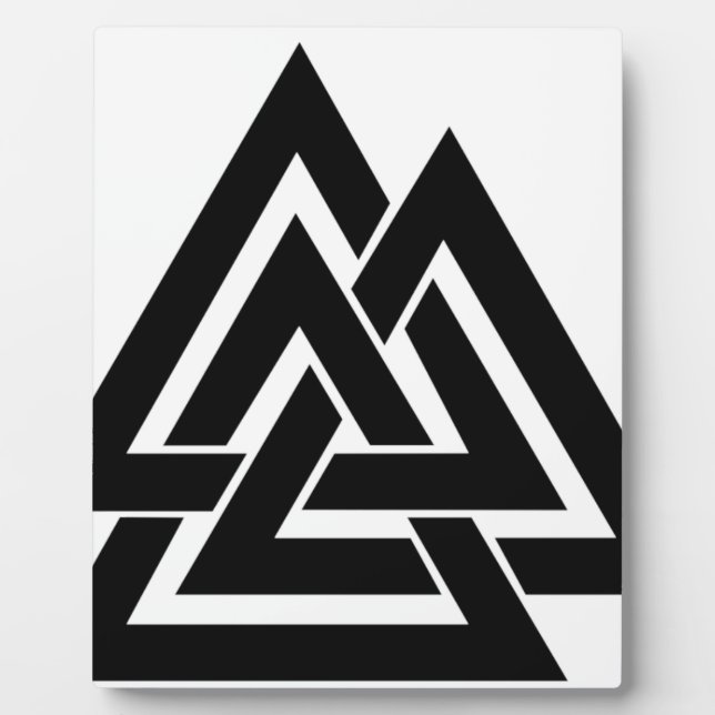 Valknut Viking Norse Nordic Protection Symbol Odin Plaque (Front)