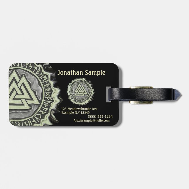 Valknut (Warped) Luggage Tag (Back Horizontal)