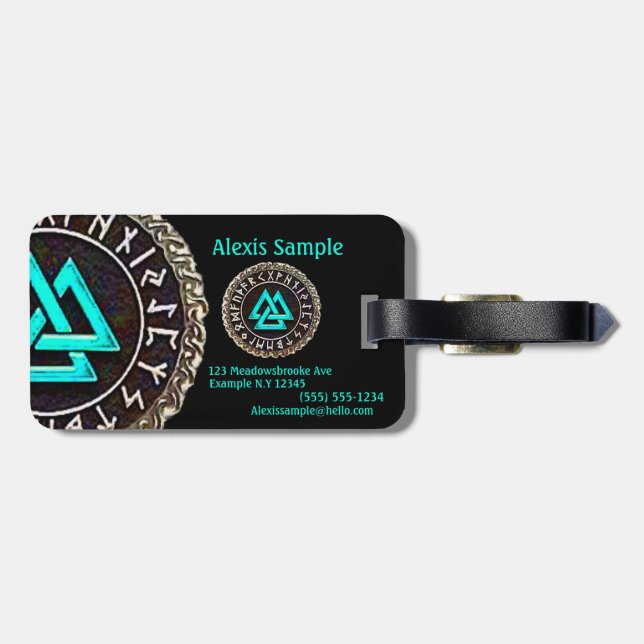 Valknut (Winding) Luggage Tag (Back Horizontal)