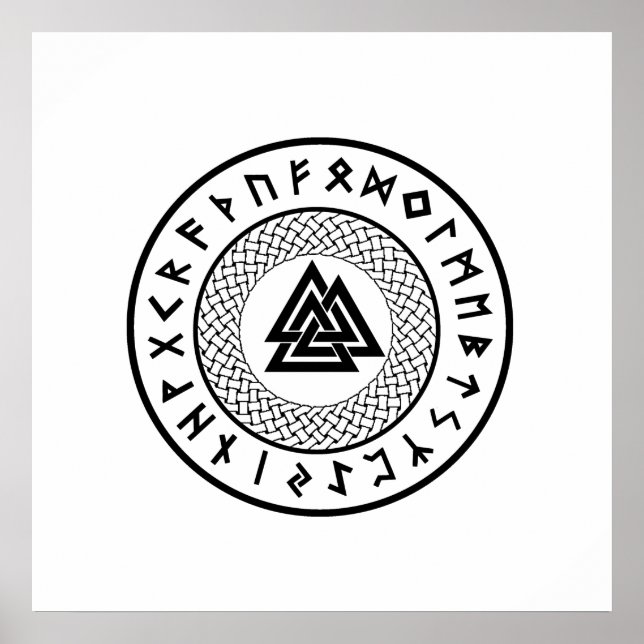 Valknut - Wotans Knot - Odin Rune Poster (Front)