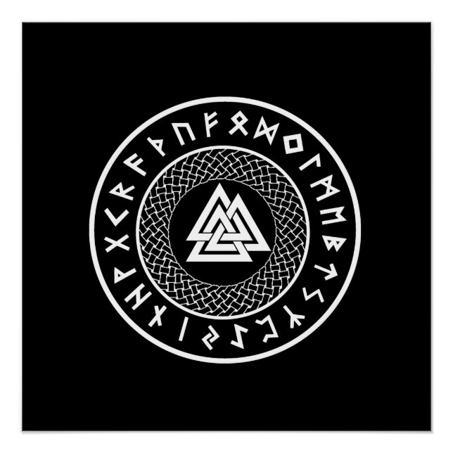 Valknut - Wotans Knot - Odin Rune Poster (Front)