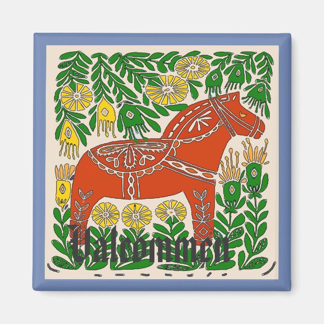 Valkomen ,Sweden, edit text Magnet (Front)