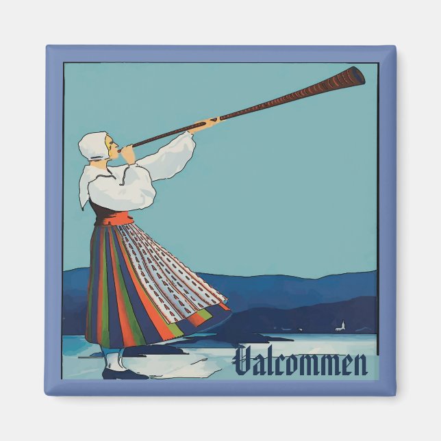 Valkomen ,Sweden, edit text Magnet (Front)