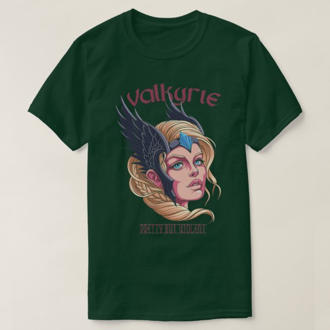 Valkyrie Pretty But Violent Shield Maiden T-Shirt (Design Front)