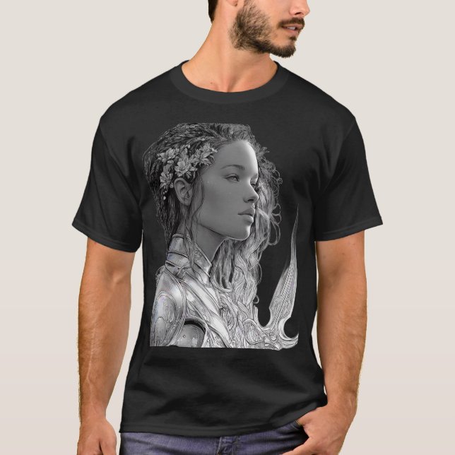 “Valkyrie Warrior Goddess Fantasy Art T-Shirt (Front)