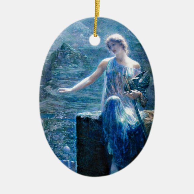 Valkyrie's Vigil Ceramic Ornament (Front)