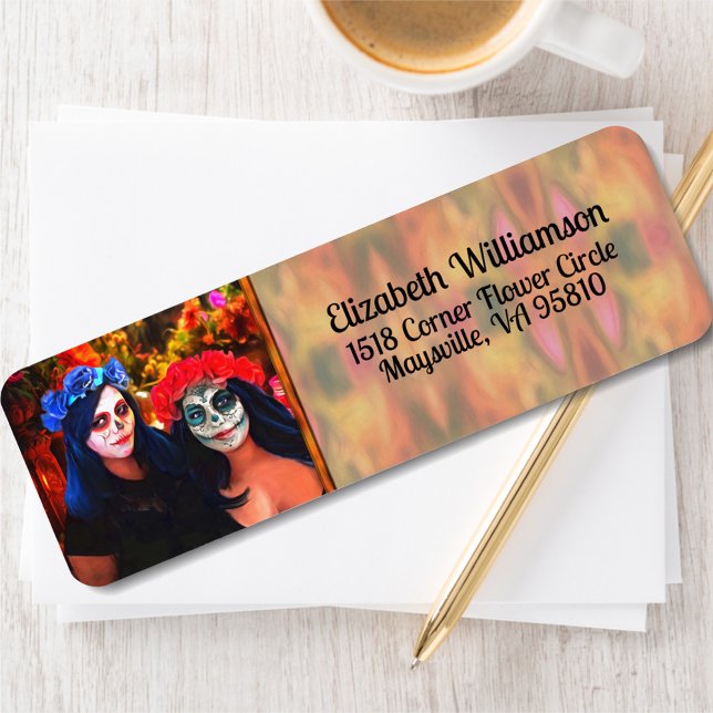 Vallarta Catrinas Flowers & Candles 1718 Address Label (Creator Uploaded)