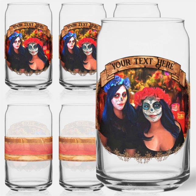 Vallarta Catrinas with Flowers & Candles 1718 Can Glass (Creator Uploaded)