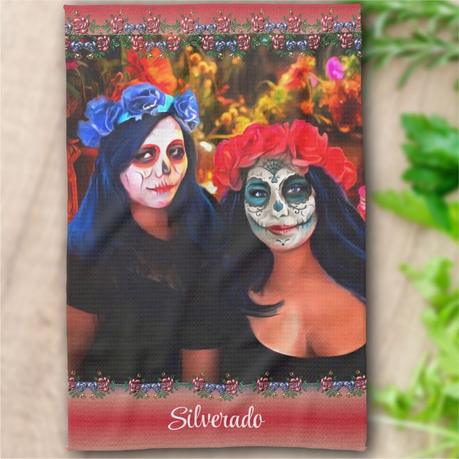 Vallarta Catrinas with Flowers & Candles 1718 Kitchen Towel (Creator Uploaded)