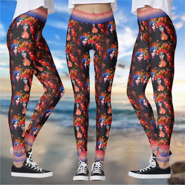Vallarta Catrinas with Flowers & Candles 1718 Leggings (Creator Uploaded)