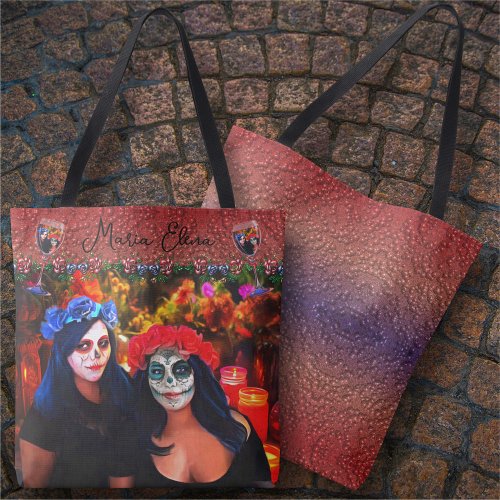 Vallarta Catrinas with Flowers  Candles 1718 Tote Bag