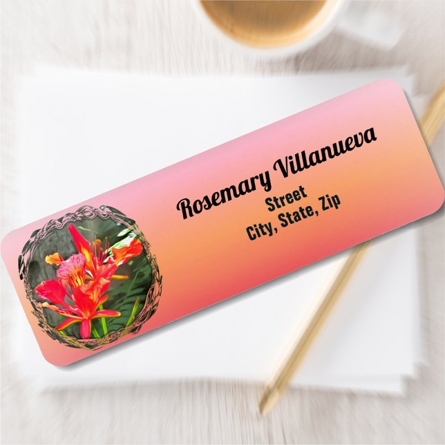 Vallarta Flaming Beauty 1583 Address Label (Creator Uploaded)