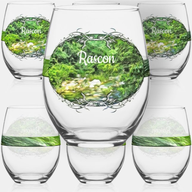 Vallarta River South 0366 Stemless Wine Glass (Creator Uploaded)