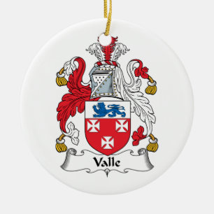 Valle Family Crest Ceramic Ornament