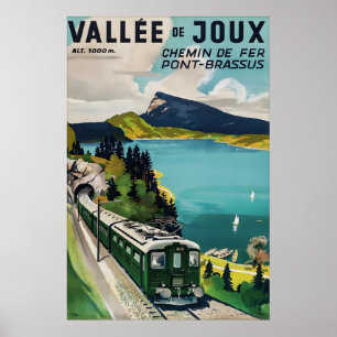 Vallée de Joux Vintage Train Poster Print, Swiss