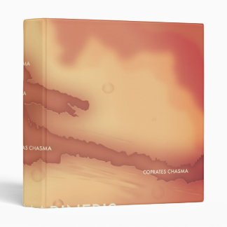 Valles marineris Mars map 3 Ring Binder
