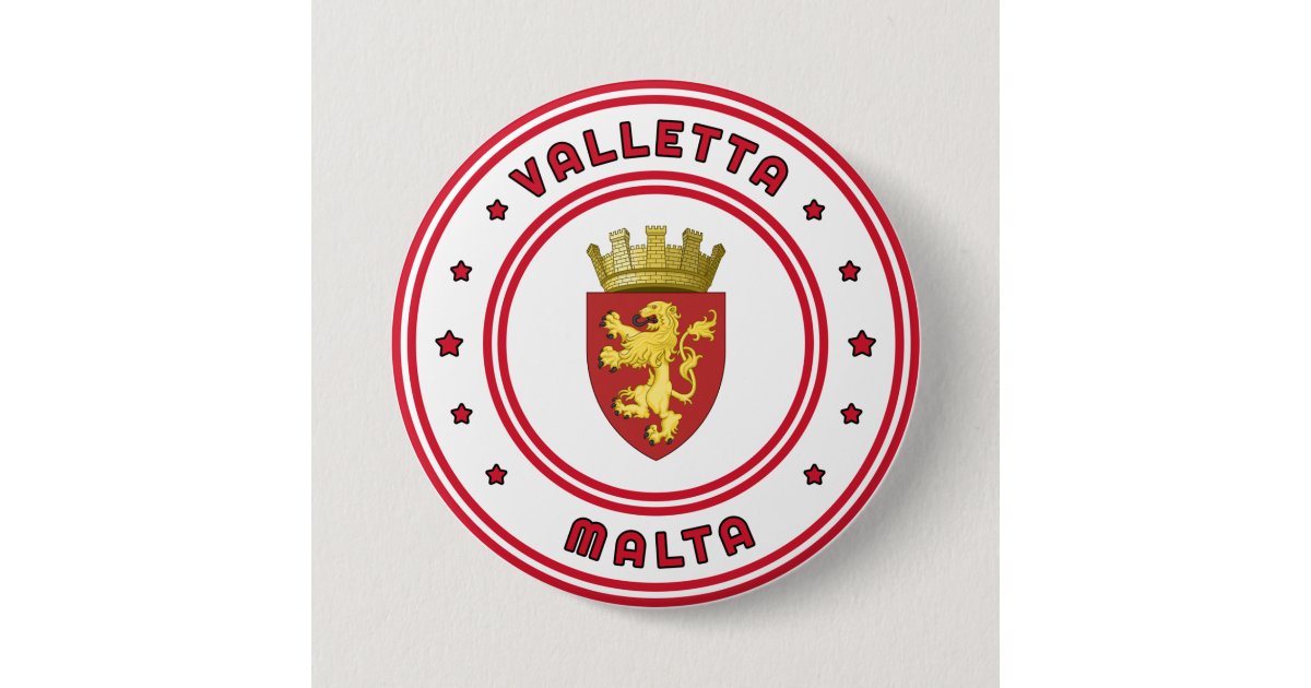 Valletta Coat of Arms, Malta Button Zazzle