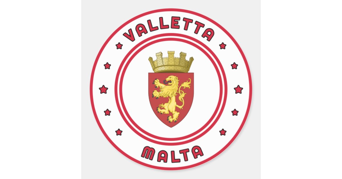 Valletta Coat of Arms, Malta Classic Round Sticker Zazzle