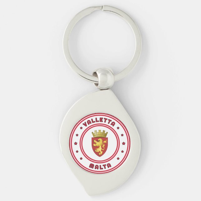Valletta Coat of Arms, Malta Keychain (Front)