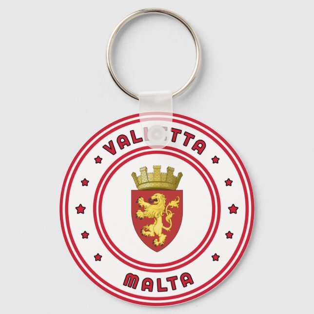 Valletta Coat of Arms, Malta Keychain (Front)