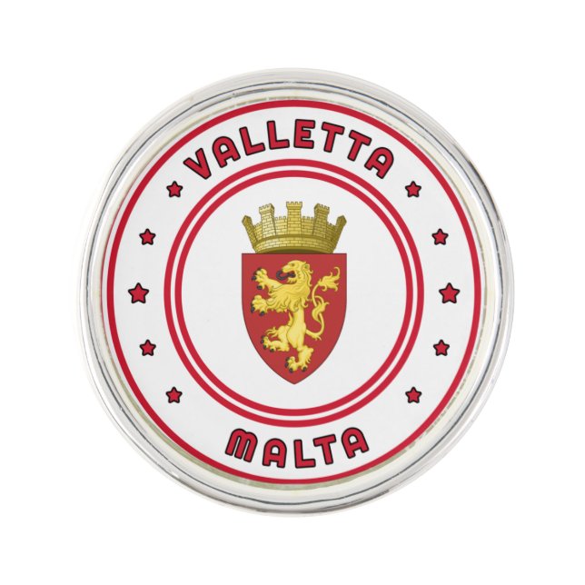 Valletta Coat of Arms, Malta Lapel Pin (Front)
