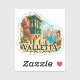 Valletta Golden Stone Green Balcony Malta Travel A Sticker