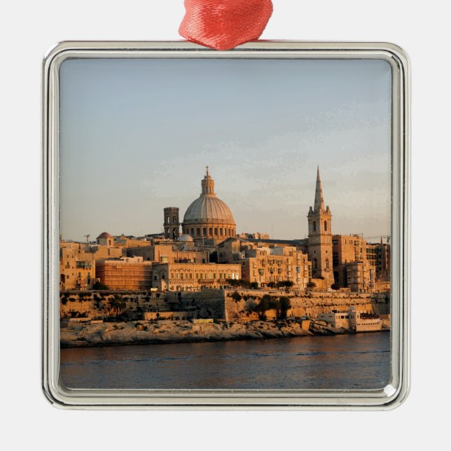 Valletta, Malta at dusk Metal Ornament (Front)