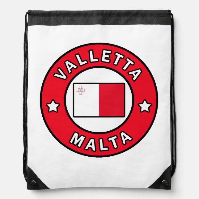Valletta Malta Drawstring Bag (Front)