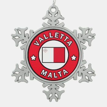 Valletta Malta Snowflake Pewter Christmas Ornament by KellyMagovern at Zazzle