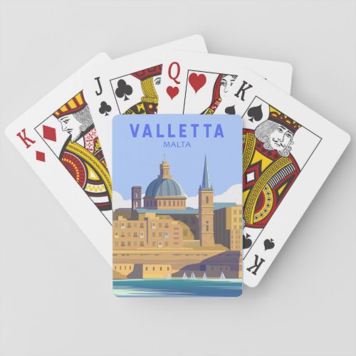 Valletta Malta Travel Vintage Art Poker Cards