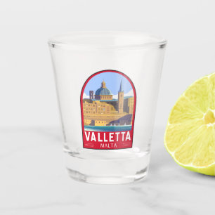 Valletta Malta Travel Vintage Art Shot Glass
