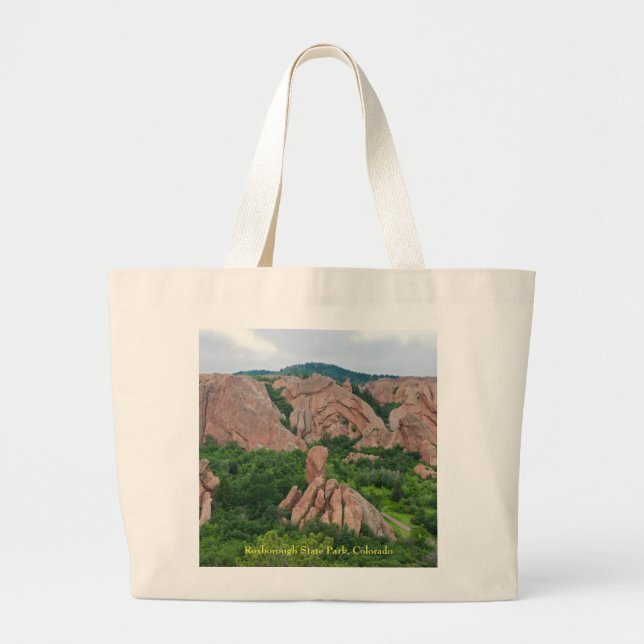 Valley and Rock Formations at Roxborough Poster Large Tote Bag (Front)