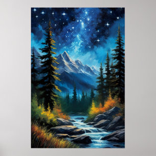Valley Beneath Celestial Skies Poster