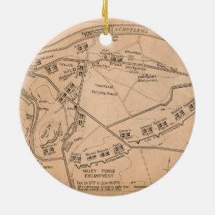 Valley Forge Encampment Map (Dec. 1777-June 1778) Ceramic Ornament