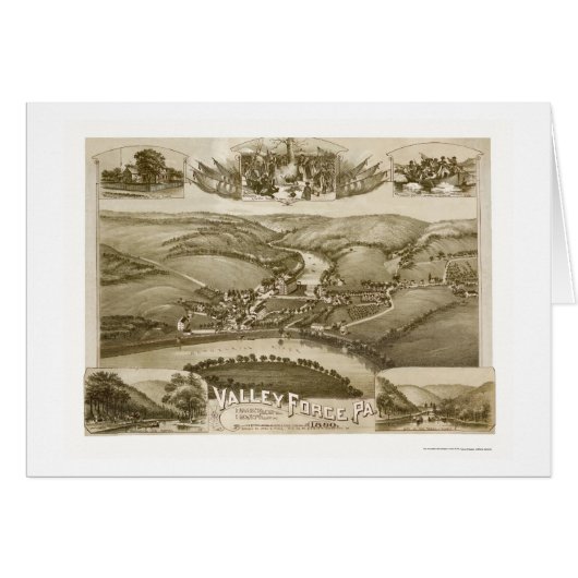 Valley Forge, PA Panoramic Map - 1890 Cards (Front Horizontal)