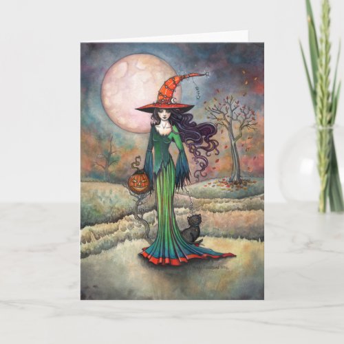 Valley Moon Halloween Witch Art Molly Harrison Card