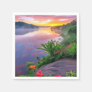 Valley Nature Outdoors Landscape Calm Tranquil Art Napkins