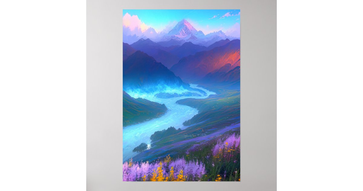 Valley of Blue Mist Poster | Zazzle