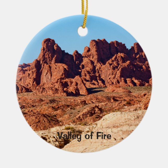 Valley of Fire Ceramic Ornament (Front)