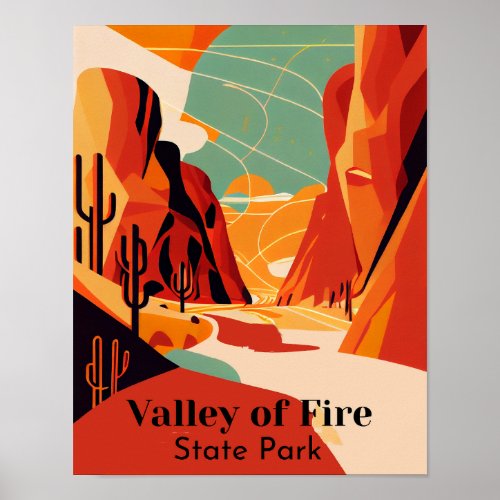 Valley Of Fire Contemorary Travel Poster