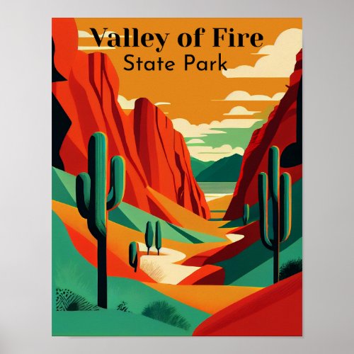 Valley Of Fire  Contemporary Travel Poster