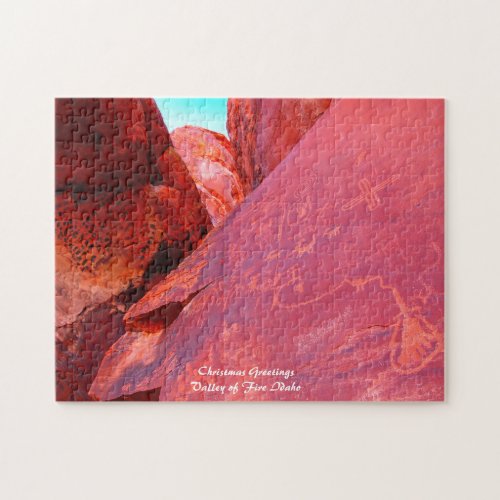 Valley Of Fire Idaho Christmas Greetings Jigsaw Puzzle
