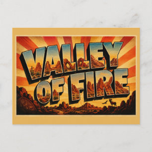 Valley of Fire Nevada Red Sandstone Desert Art Postcard