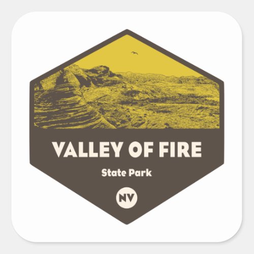 Valley of Fire State Park Nevada Square Sticker