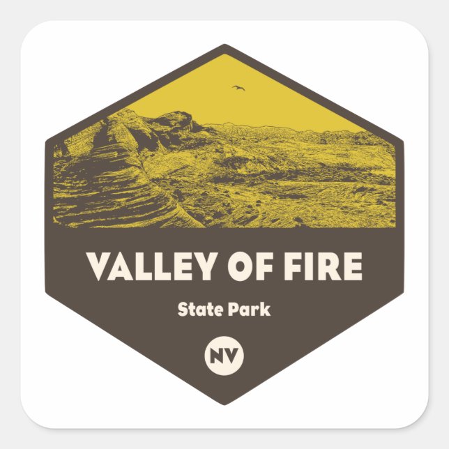 Valley of Fire State Park Nevada Square Sticker (Front)