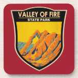 Valley of Fire State Park Nevada Vintage  Beverage Coaster<br><div class="desc">Valley of Fire State Park artwork design. It derives its name from red sandstone formations,  the Aztec Sandstone,  which formed from shifting sand dunes 150 million years ago.</div>