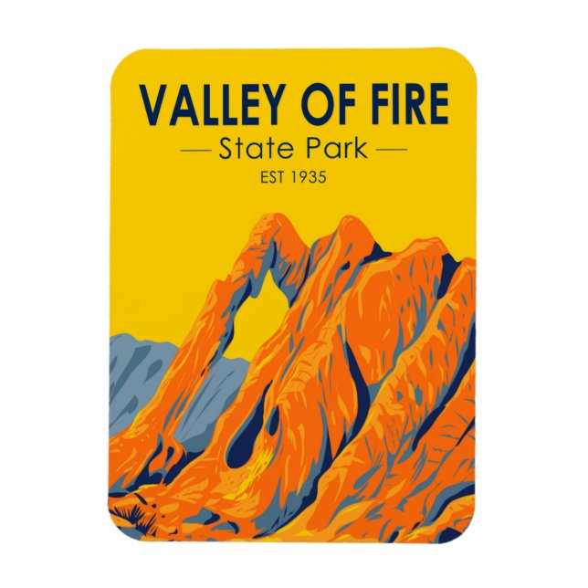 Valley of Fire State Park Nevada Vintage  Magnet (Vertical)